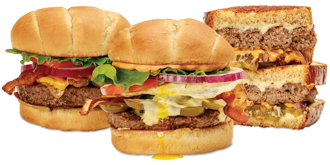 Backyard Burger  |  Spicy Hangover Burger  |  Southwest Melt
