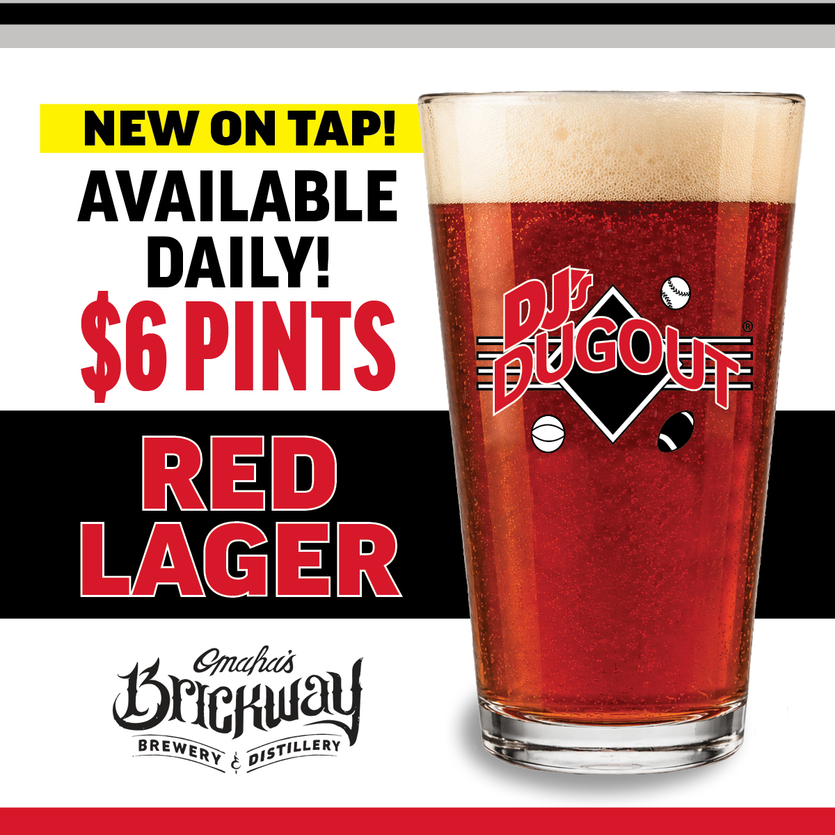 Brickway Red Lager Pints $6